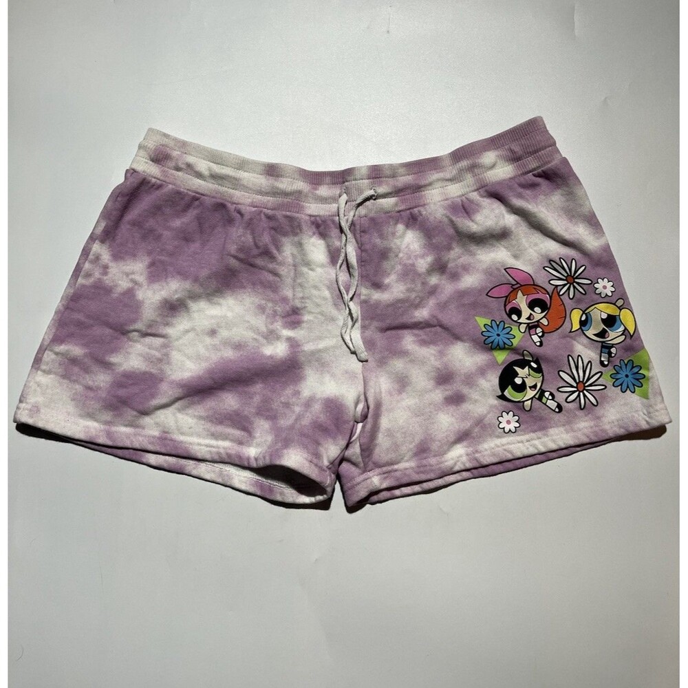 Y2K Powerpuff Girls Pink White Tie Dye Shorts Size XXXL